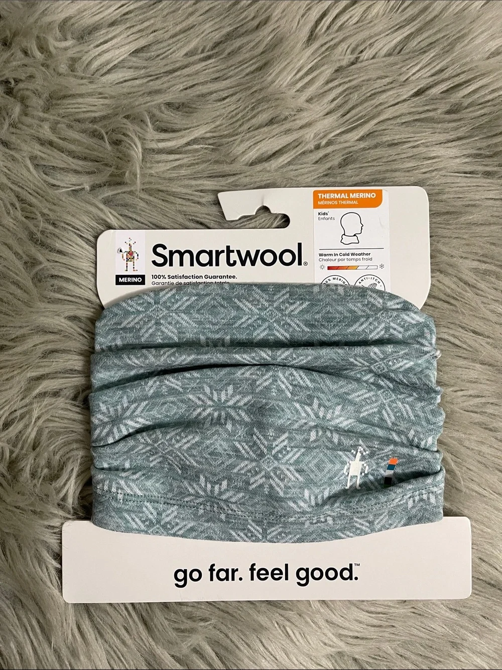 Smartwool Kids Teal Patterned Merino Neck Gaiter